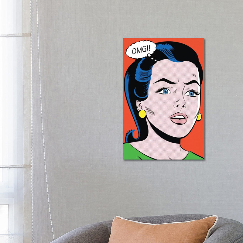 OMG! by Joseph McDermott - Print on Canvas, 66.04 cm H x 45.72 cm W x 1.91 cm D, Wrapped Canvas