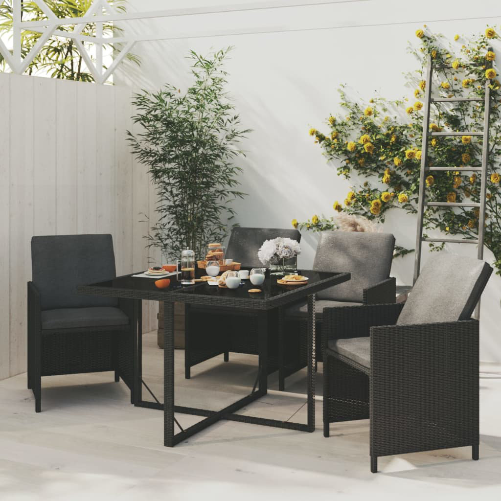 4-Sitzer Lounge-Set Jekiah aus Rattan mit Polster