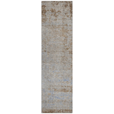 Machine Washable Indoor/Outdoor Xhevrie Taupe Rug