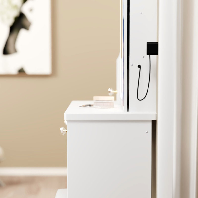 Petit meuble-lavabo pour maquillage, Blanc