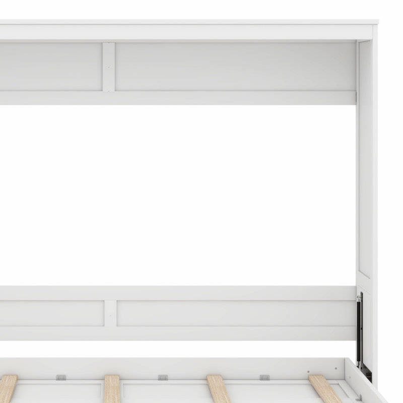 Lit escamotable avec rangement, Grand, Blanc