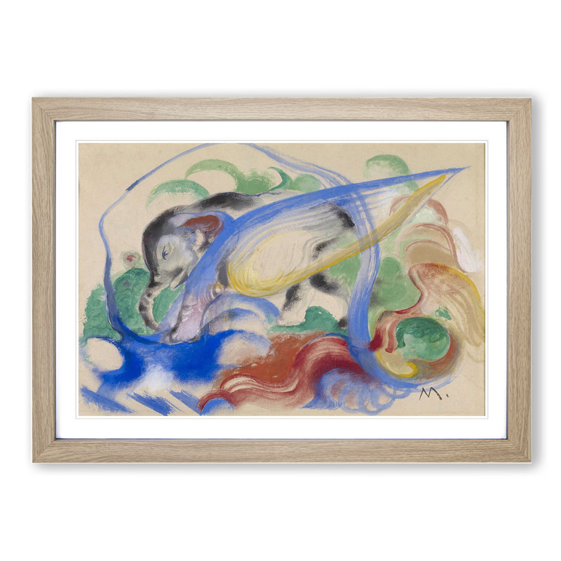 Fairy Animal by Franz Marc - Framed Print, 48cm H x 65cm W x 2cm D, Oak Framed