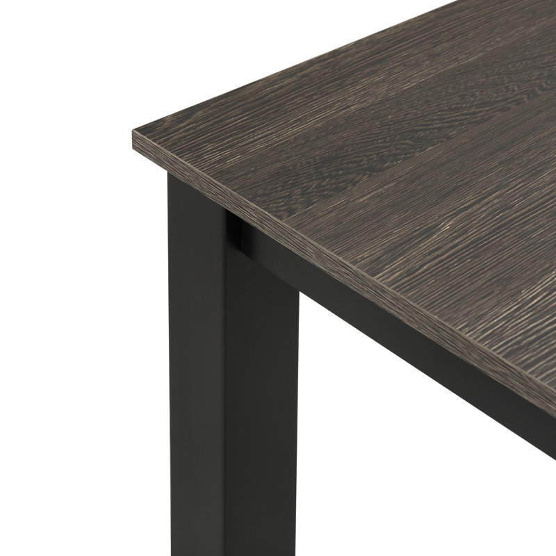 Table de salle à manger 45 ", Noir, Gris foncé