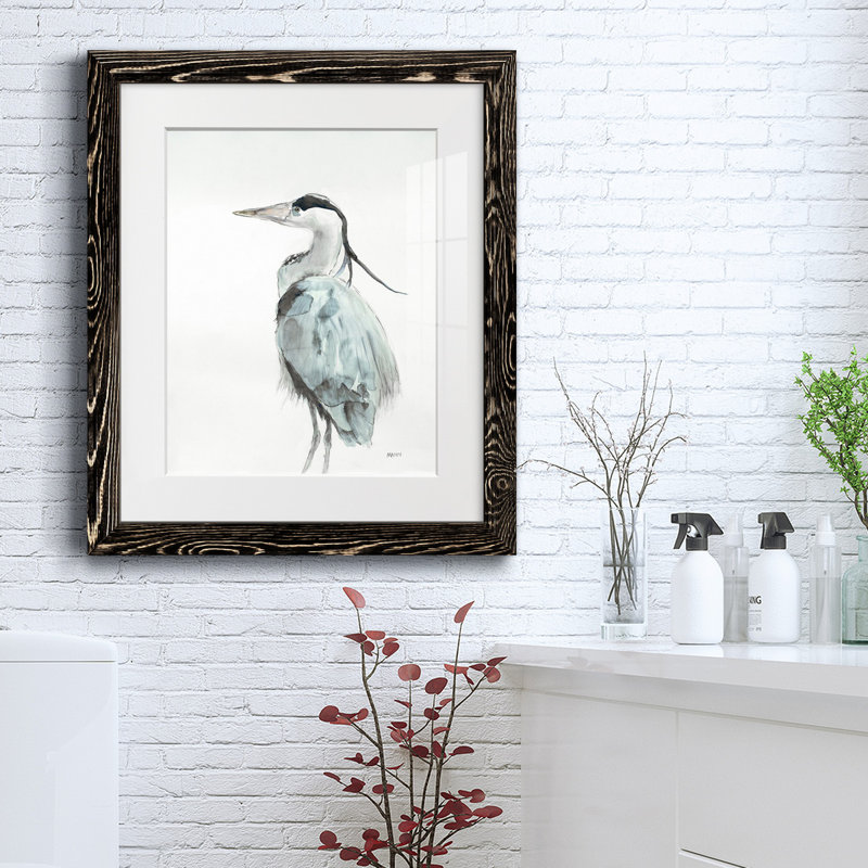 Heron Ii - reproduction de cadre photo sur papier, H 24 po x l 18 po x P 1,5 po, Noir