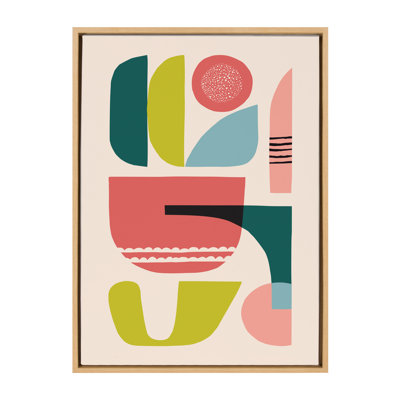 'Mid Century 5' by Rachel Lee - Floater Frame Painting Print on Canvas