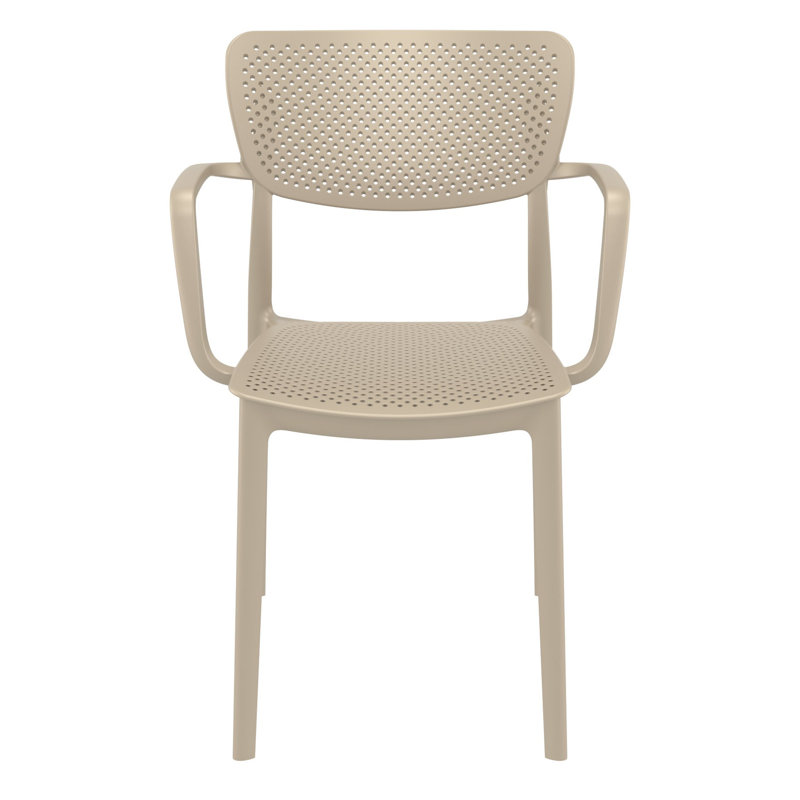 Farrah Stacking Patio Dining Armchair, Taupe