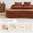 Boneless 77.95'' Modern Sectional Sofa, 2-Seater Curved Chenille Loveseat-1394209913
