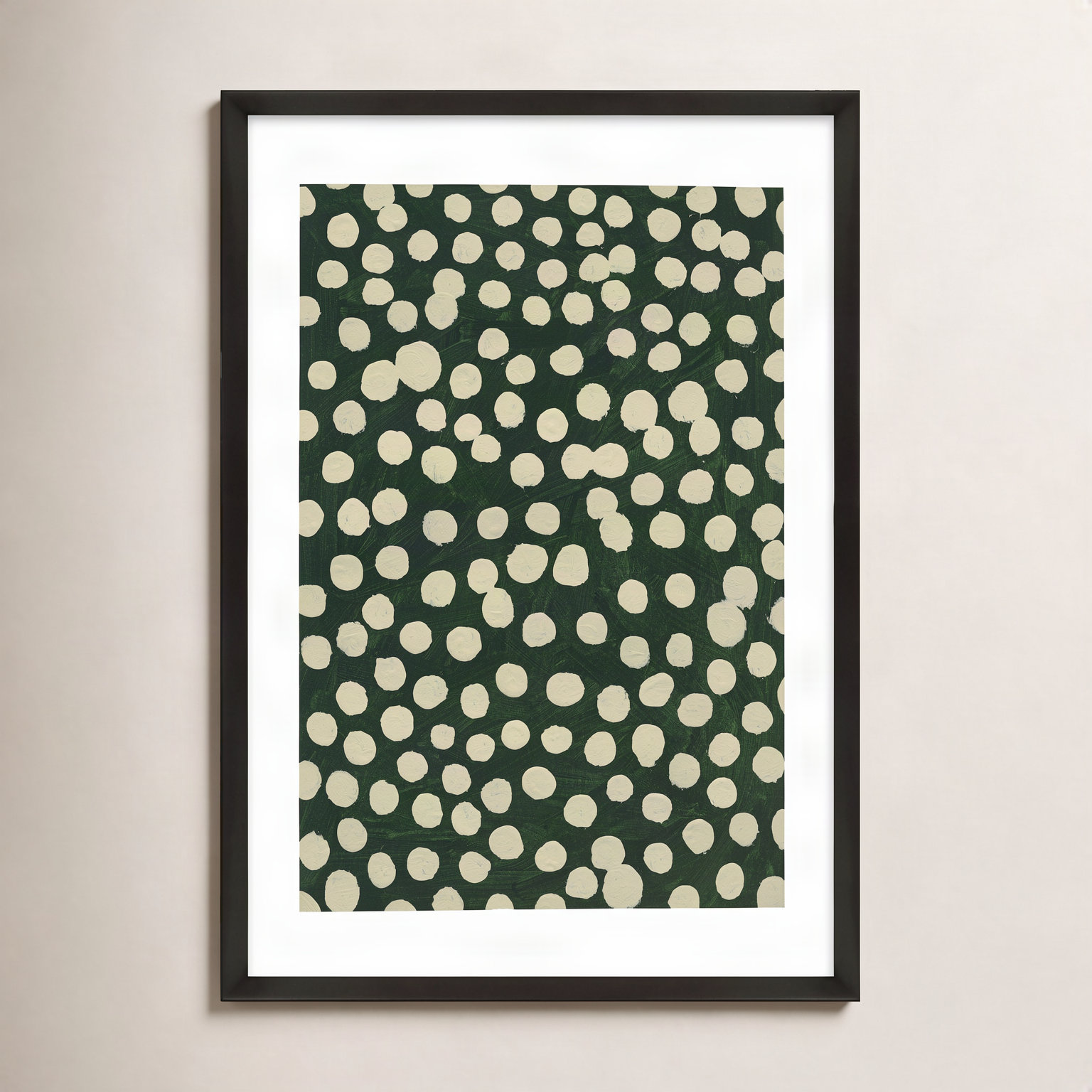 Lichen On Winter Green by Michela Sorrentino, Black, 38" H x 26.5" W x 1.25" D