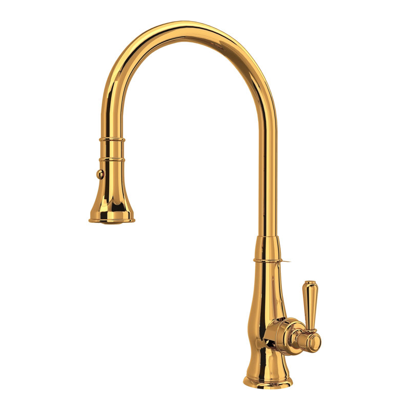 Patrizia Pull-Down Kitchen Faucet, Italian Brass