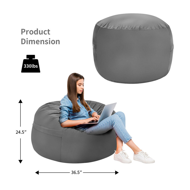 Fauteuil à billes et méridienne standard en microfibre, Microfibre grise