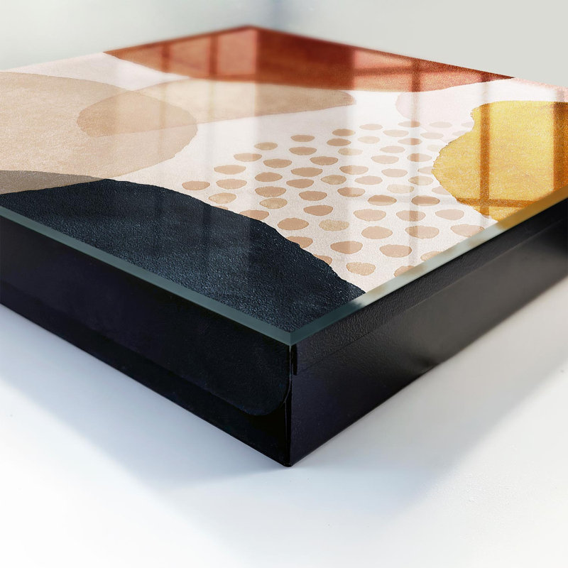 Key box for home, Opens to the right, 30x30x5, Black, Abstraction full of warm shades, 