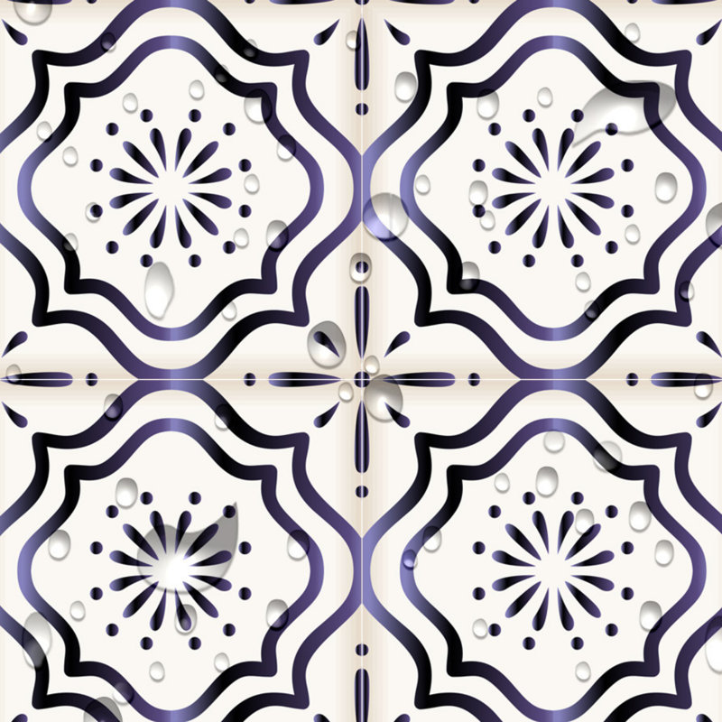 Carreau de mosaïque pelez et collez 6 po x 6 po, Bleu