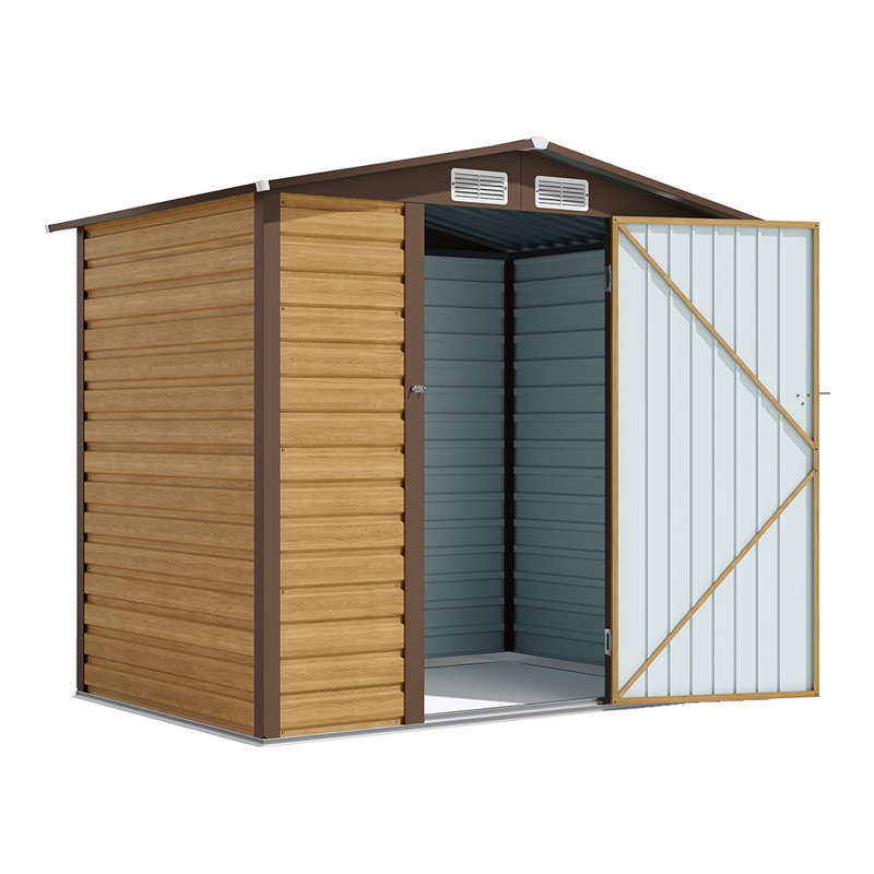 Carah 6 ft. W x 4 ft. D Metal  Apex Garden Shed
