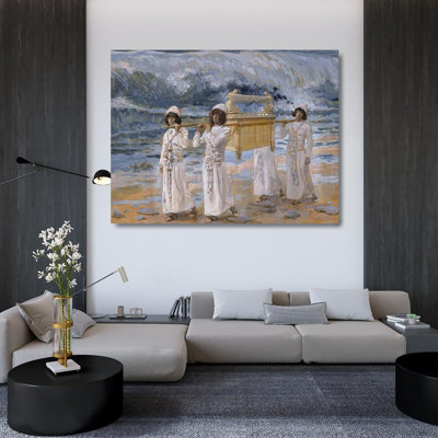ArtDirect Tissot, James Gallery Wrapped Canvas Art Titled: The Ark Passes Over the Jordan