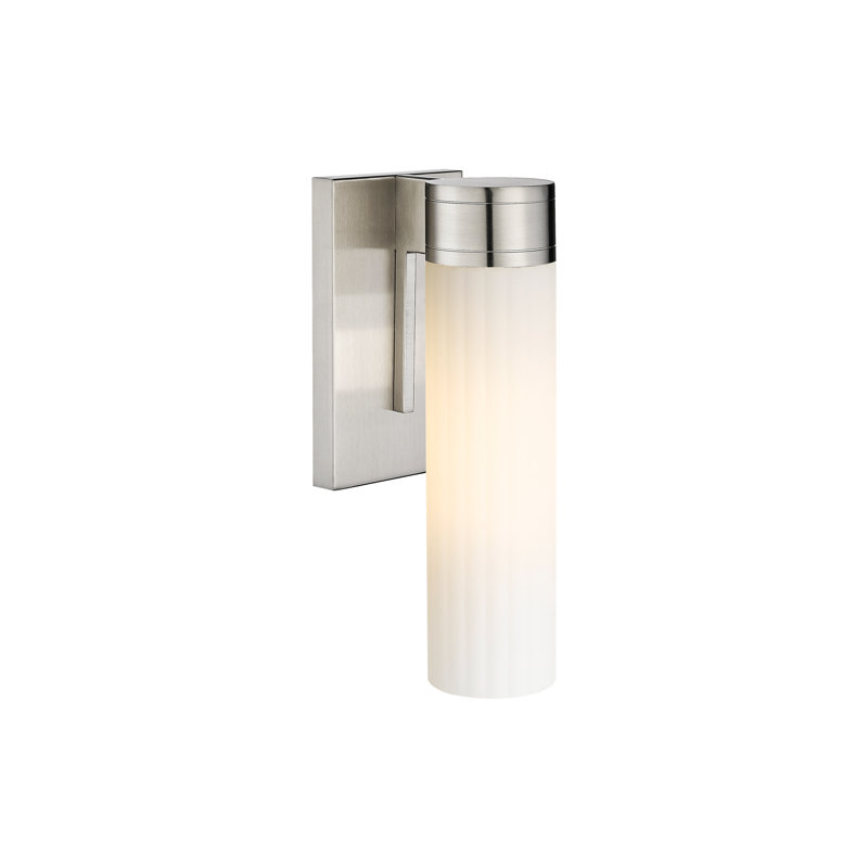 Applique murale 11 po Empire, H 12,63 po x l 5,5 po x P 3,13 po, Blanc mat, Nickel satiné