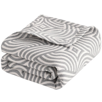 3 Layer Muslin Cotton Blanket, Breathable Lightweight All Season Machine Washable Bed Blanket