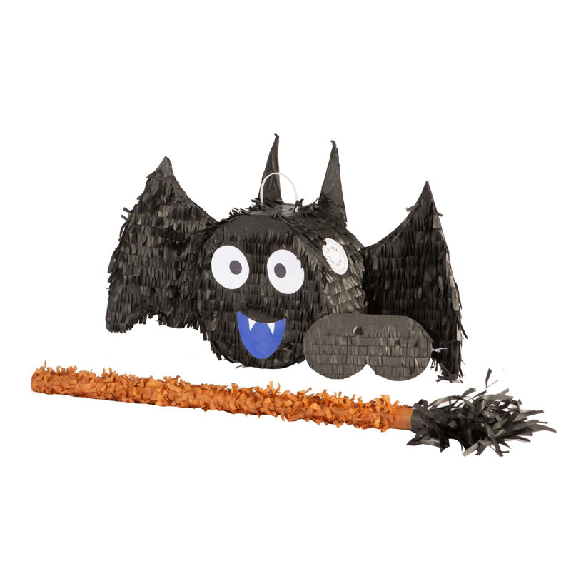 Fax Potato - Halloween Cardboard Pinata, Stick and Blindfold Set - Billy the Bat