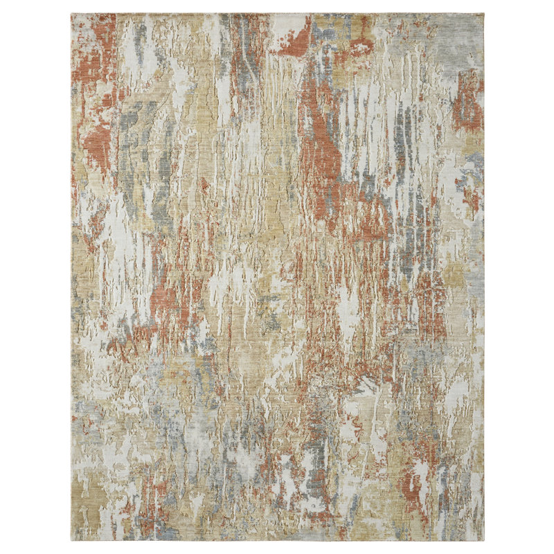 Bergeman Wool Abstract Indoor Rug, Rectangle 7'6" x 9'6"