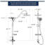 Système de douche en nickel brossé, robinet à main 5 modes et conception facile, 5 bras