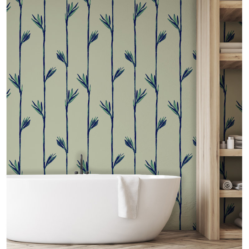 Rouleau de papier peint L 33 pi x l 20,5 po Birds of Paradise, Vert sauge