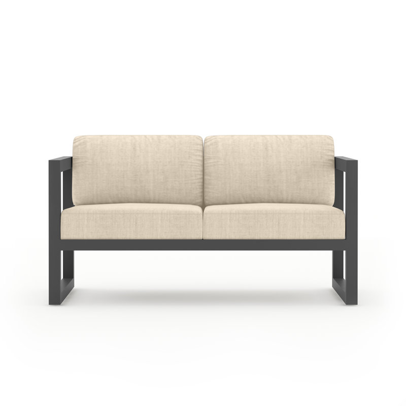 Avion 3 Piece Loveseat Set, Canvas Flax Sunbrella® Canvas, Slate