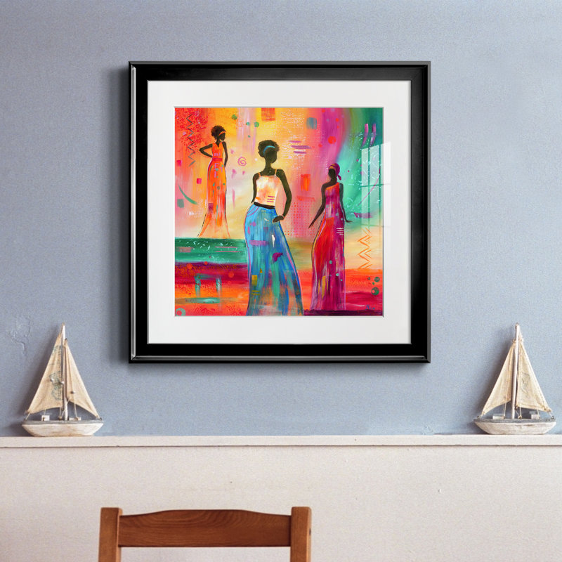 Strike a Pose II - peinture encadrée, Papier encadré noir, H 17,5 po x l 17,5 po x P 1,5 po