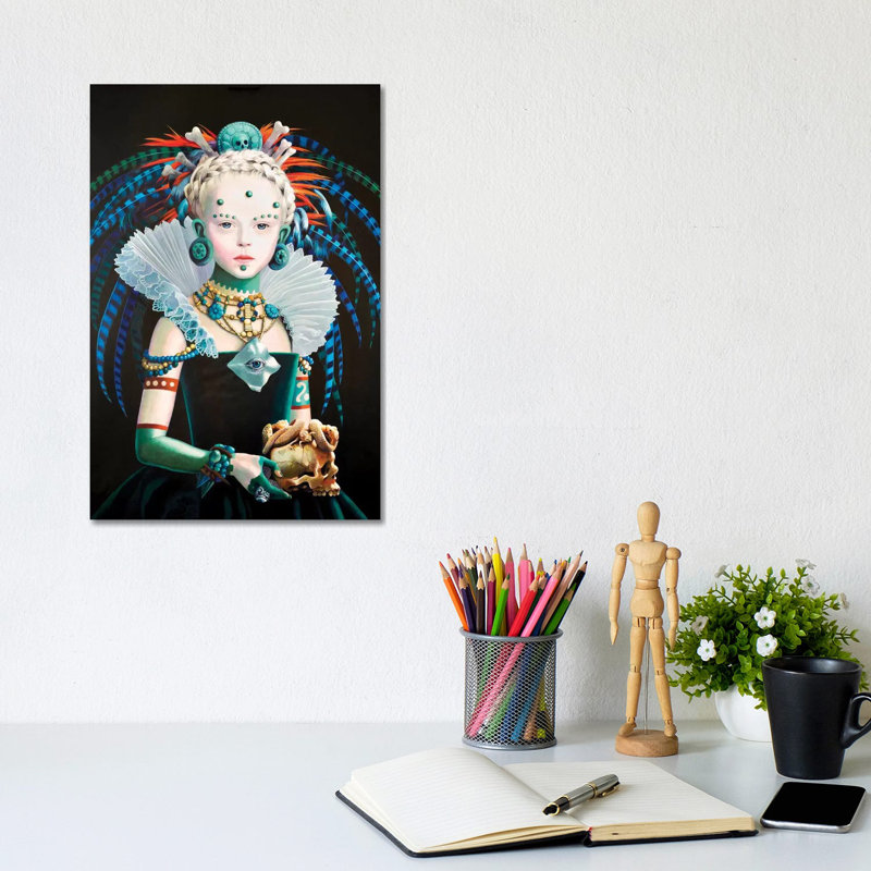 Regina Maya In Verde by Titti Garelli - Gallery-Wrapped Canvas Giclée on Canvas, 20.32 cm H x 30.48 cm W, Canvas