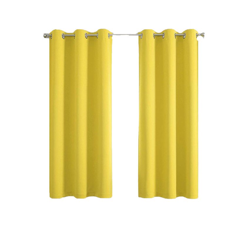 Paire de rideaux occultant avec œillets 54 po x 84 po, Jaune, L 54 po x L 84 po