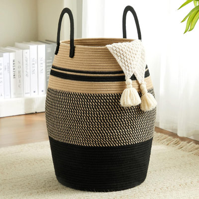 Panier à linge surdimensionné de 105 litres, panier à couche haute tissé pour ranger les couvertures