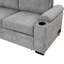Canapé-lit de 83,28 po en forme de L, escamotable 2 en 1, gris pour salon, chambre à coucher et appartement