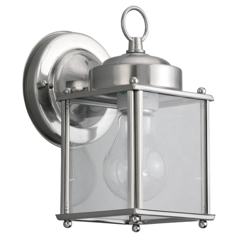 New Castle One Light Outdoor Wall Lantern from Generation Lighting , Antique Nickel