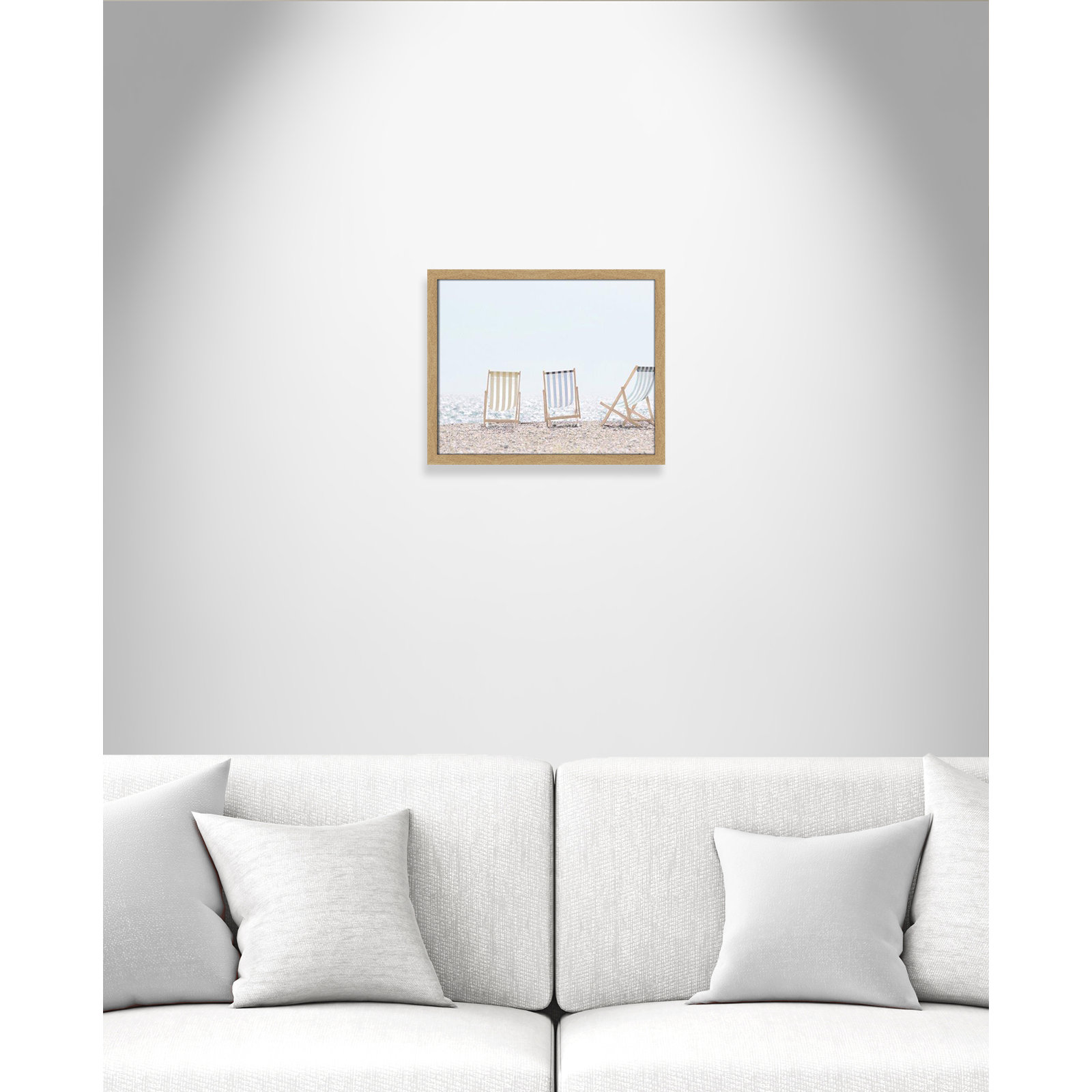 Adriatica "Beach Chairs" Print by Leah Straatsma, 16" H x 19" W x 1.25" D, Natural