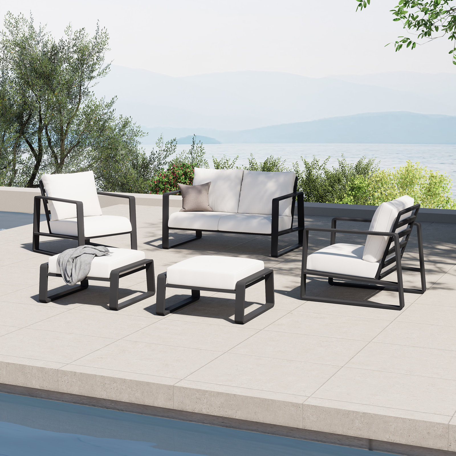 Leanna 4-Person Complete Patio Set