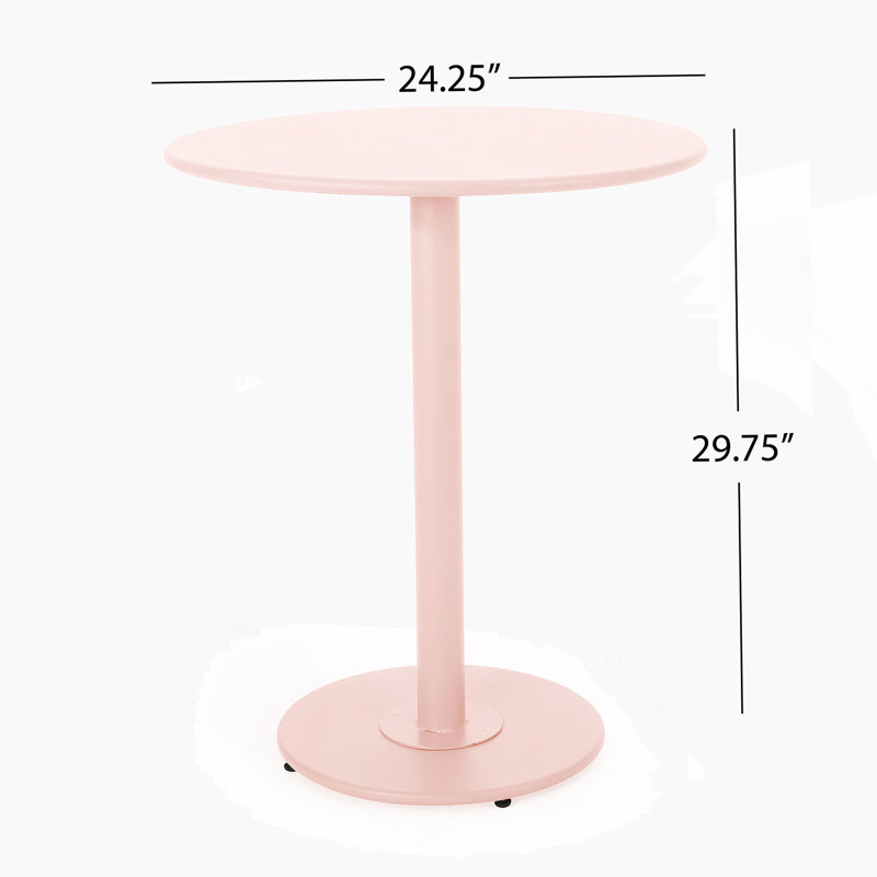 Patio Furniture Set, One Table With Two Chairs, Light Pink