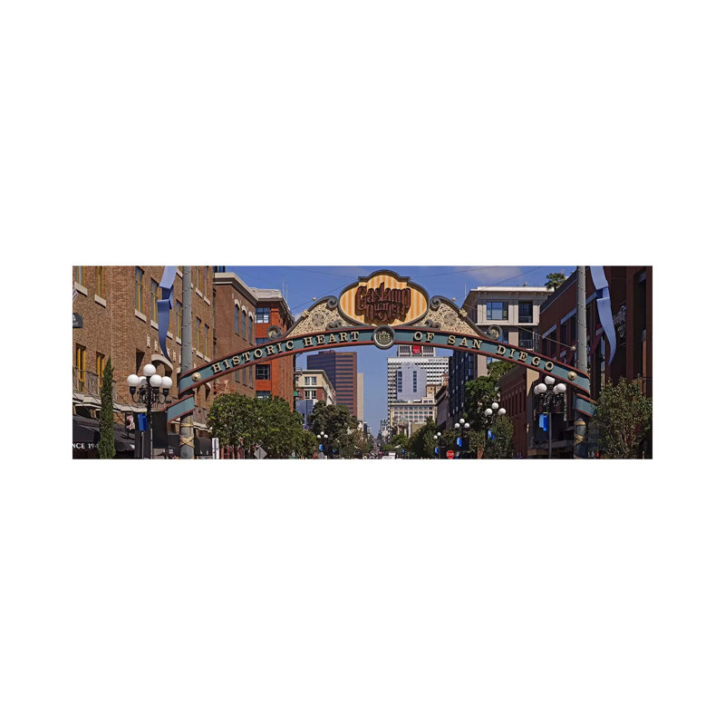 Buildings In A City, Gaslamp Quarter, San Diego, California, USA - Wrapped Canvas Panoramic Print