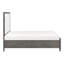 Grand lit plateforme gris avec rangement, choix de chambre à coucher et style