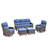 Wickes Haven 5-Person PE Wicker Outdoor Patio Conversation Set With 6" Thickness Cushions-475736262-475736261
