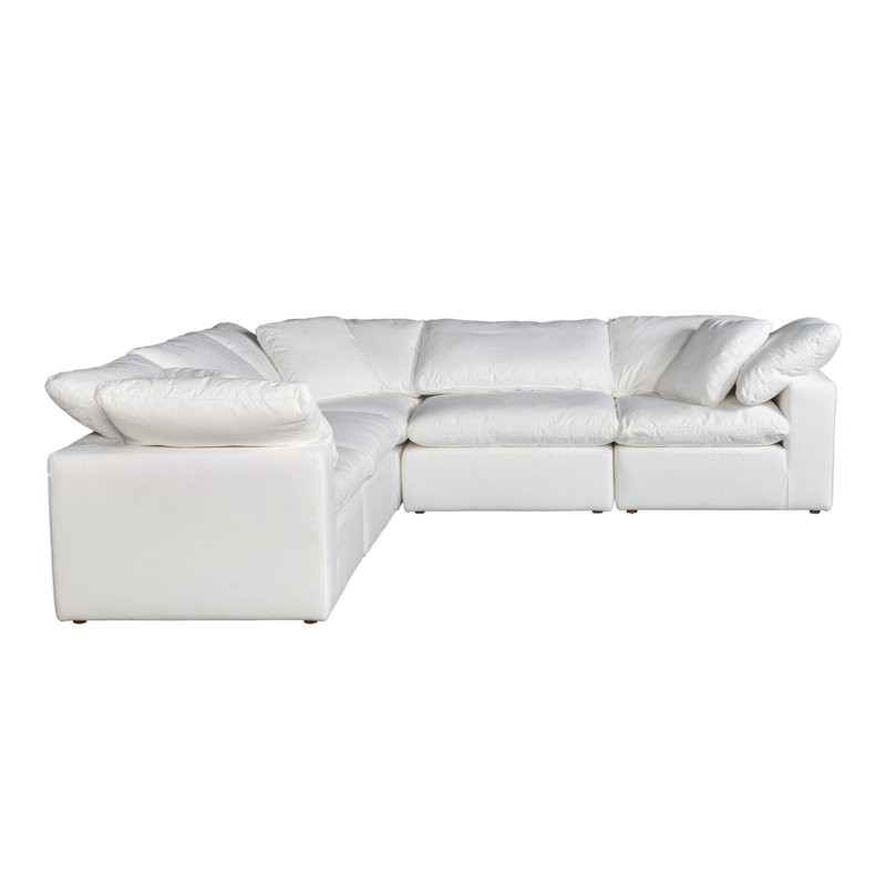 Canapé modulaire en tissu performance 5 pièces Armand, Blanc Livesmart® blanc