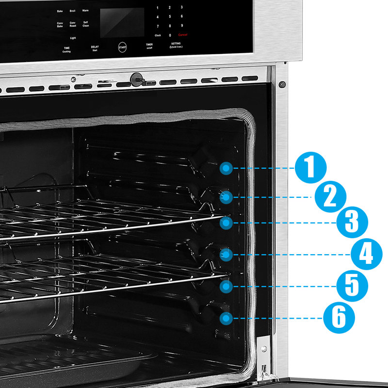 Empava 30" 5 cu. ft. Electric Single Oven Black and Silver Self Cleaning