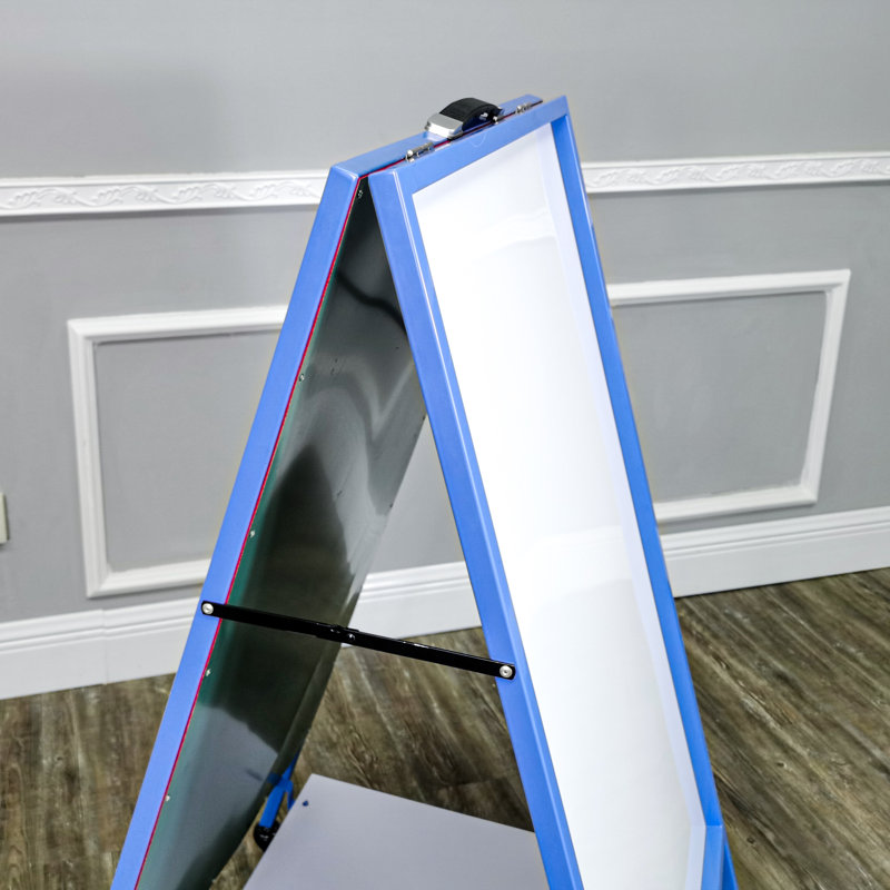 FixtureDisplays® 24.5" W x 45" H x 27" D Double-sided Easel with Dry Erase Magnetic Surfaces - Blue 19531