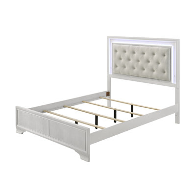 Tête de lit capitonnée à finition texturée blanche moderne 1Pc