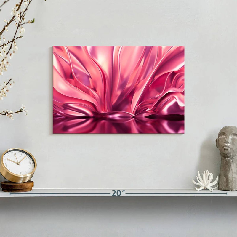 Blush Pink Abstract On Canvas Print, 8" H x 12" W x 1" D