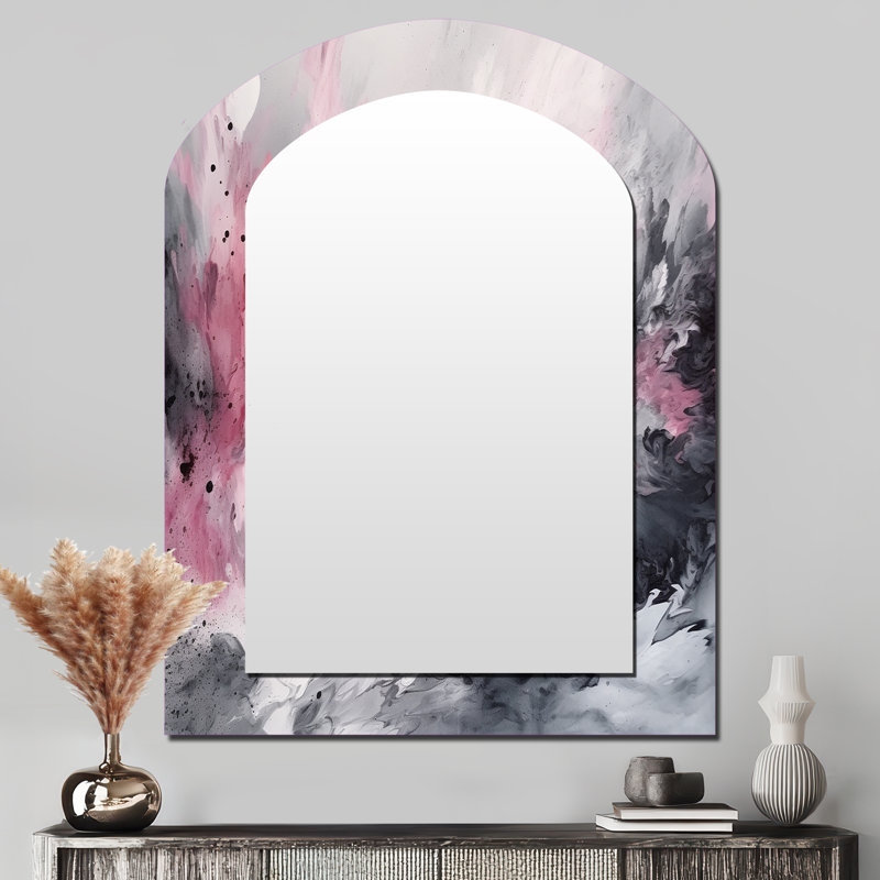 Miroir mural Evolving In Pink Grey, 43 po x 33 po