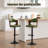 Modern Swivel Bar Stools Set Of 2, Wooden Upholstered Pu Leather Barstools With Back & Footrest, Counter Height Bar Chairs For Kitchen Island-1126708839