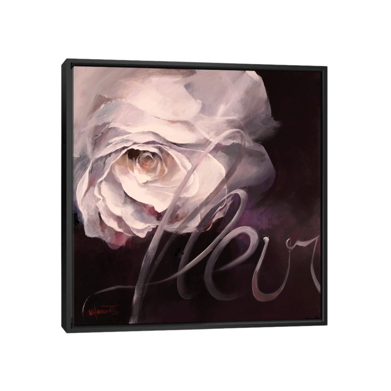 " Fleur I " by Willem Haenraets, 18" H x 18" W x 1.5" D, Black Framed Canvas, No Mat