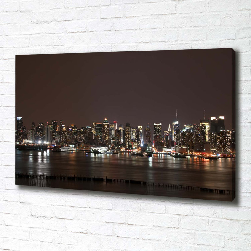 New York By Night - Wrapped Canvas Print