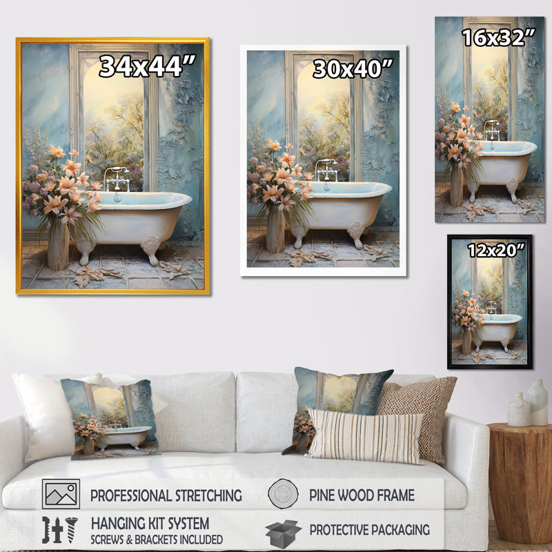 Salle de bain Oasis VI - Art mural de salle de bain, H 20 po x l 12 po x P 1 po