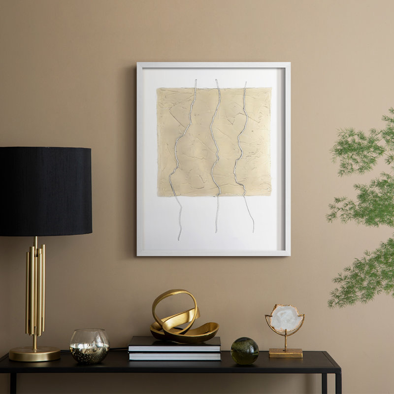 Divided Plot I Framed Print - Solid Wood, 15" H x 12" W, White