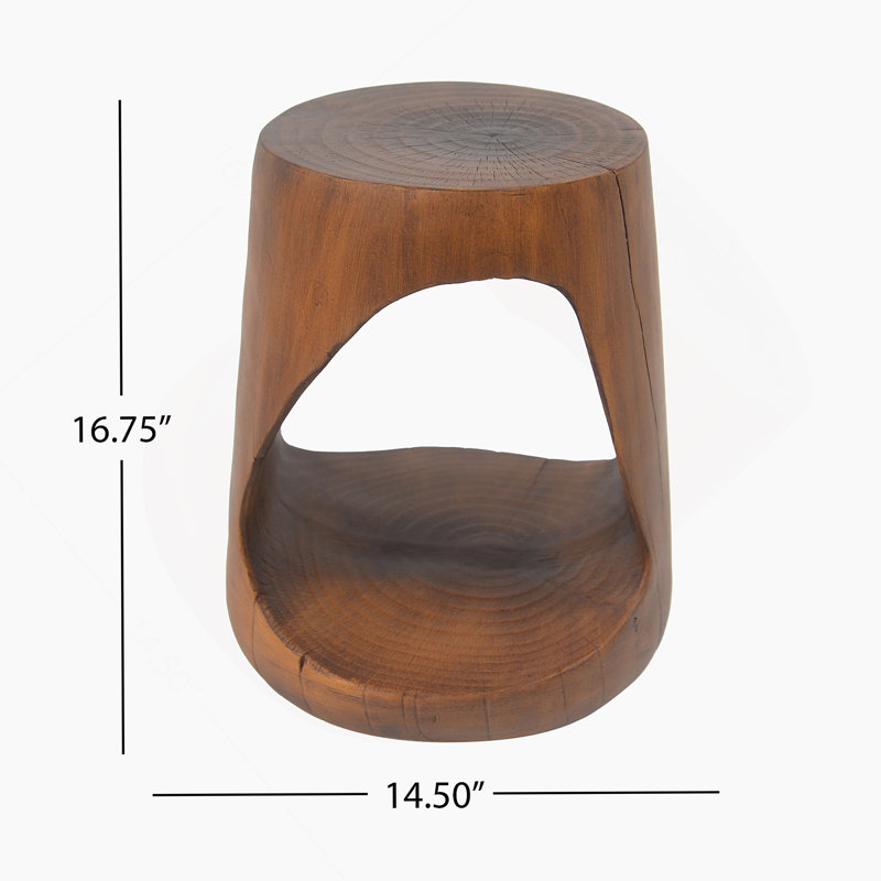 Table d'appoint MGO Hollow, texture semblable au bois, couleur brun antique, Brun antique