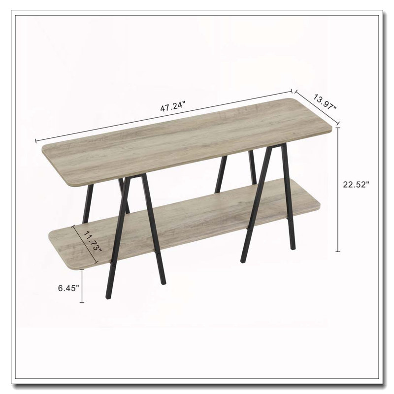 47.24-Inch Long Console Table, Gray